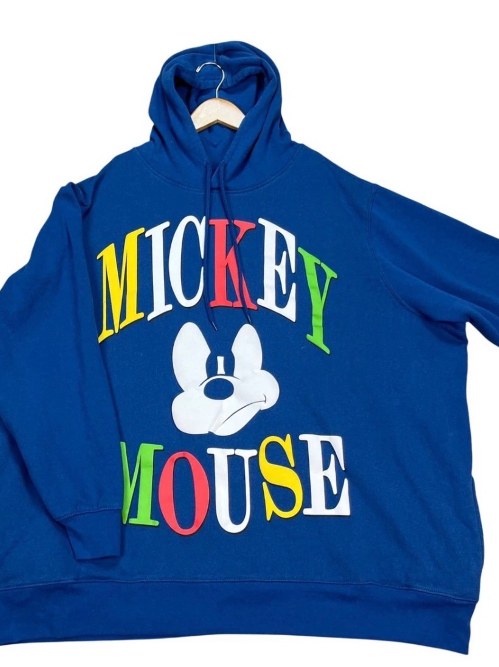 Disney Mickey Mouse Blue Pullover Hoodie Graphic Print Men Sz 2XL Big & Tall